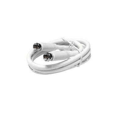 Steren 12-ft. RG-6 cULus Coaxial Cable - "F" Connectors - White