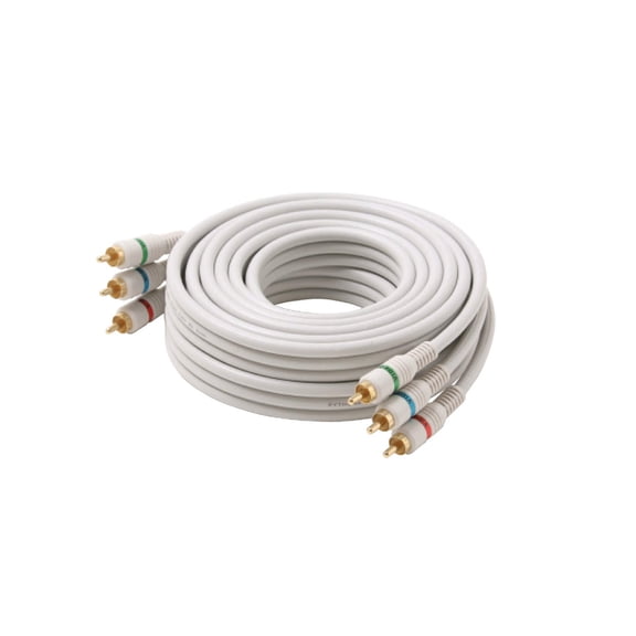 Steren 25ft 3-RCA Component Video Cable – High-Definition Signal Transfer for HDTV DVD, Ivory