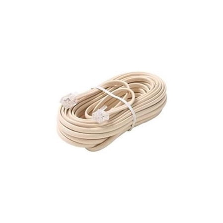 Steren 25ft 4C Modular Flat Telephone Line Cord Ivory | Enhanced Performance and Durability