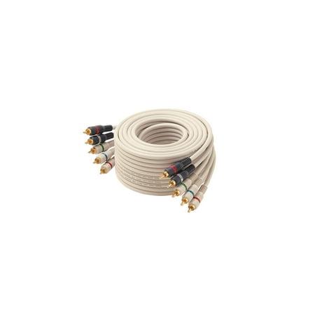 Steren 25ft 5-RCA Component A/V Cable – High-Definition Signal Transfer for HDTV DVD, Ivory