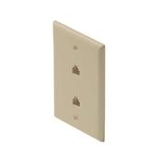 Steren High-Impact Dual Telephone 6C Wall Plate With Gold-Plated Contacts - Ivory