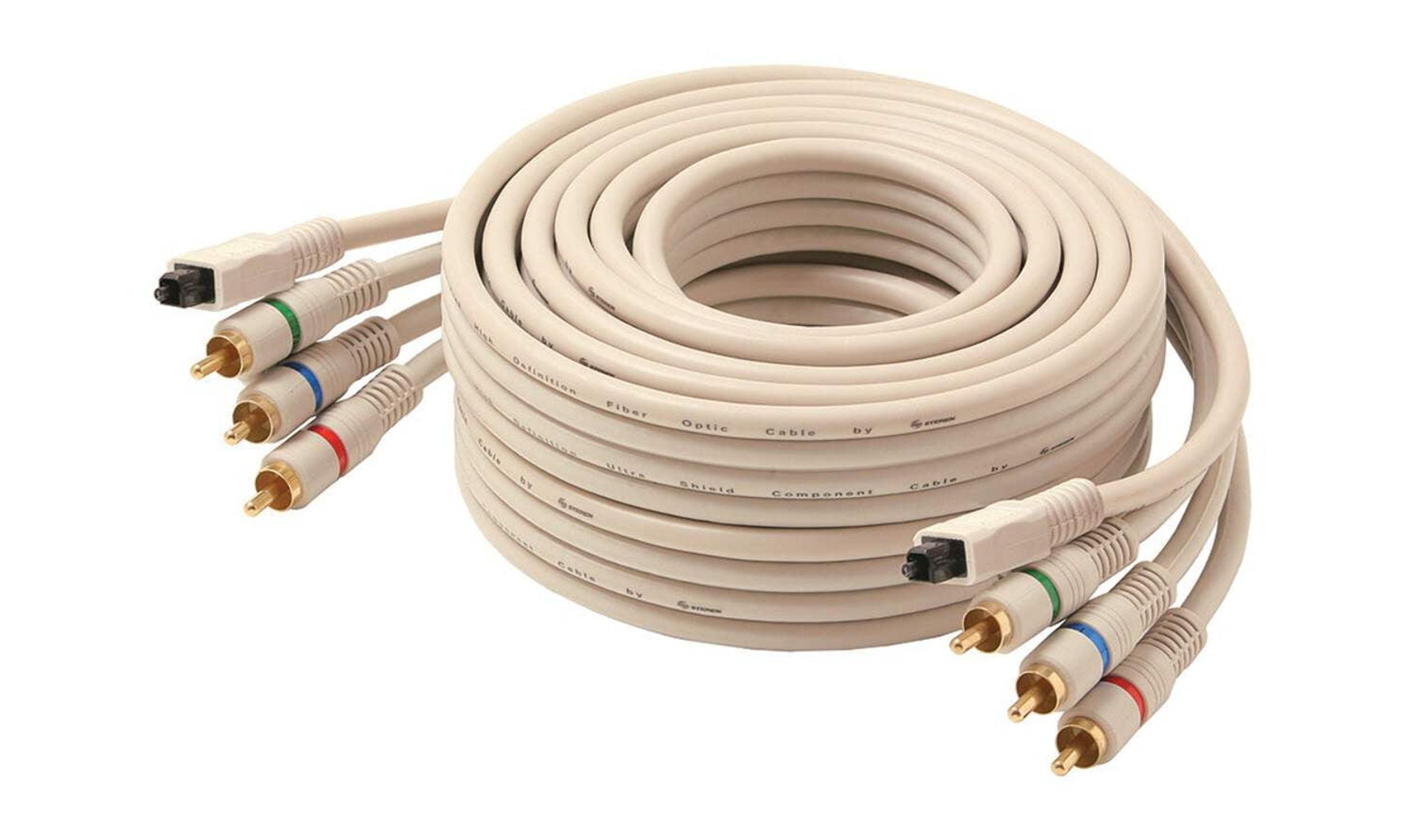 Define Slinking Steren 6ft 3-RCA+Toslink Component A/V Cable Ivory – High-Definition ...
