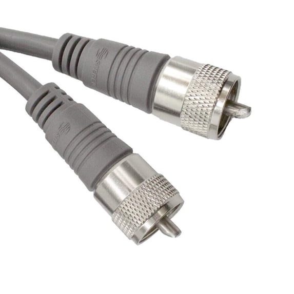 Steren 6ft UHF-UHF Mini-RG8x Cable Gray