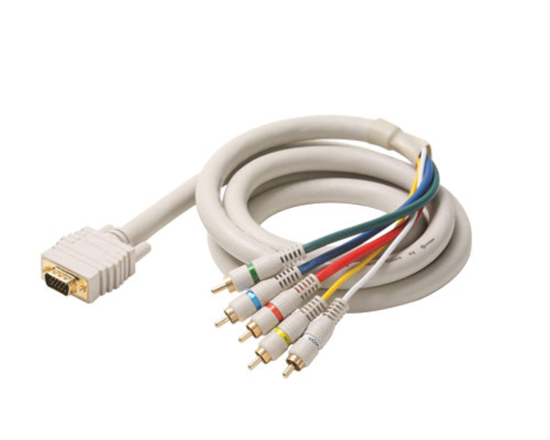 External Display Cable Rga Steren 6ft VGA to 5-RCA RGB HV Component Video Cable – High-Resolution ...