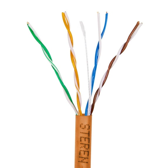 Steren BASELINE- 1000ft 24/4 Cat5E Ethernet Cable - UTP cULus CMR Stranded - Orange