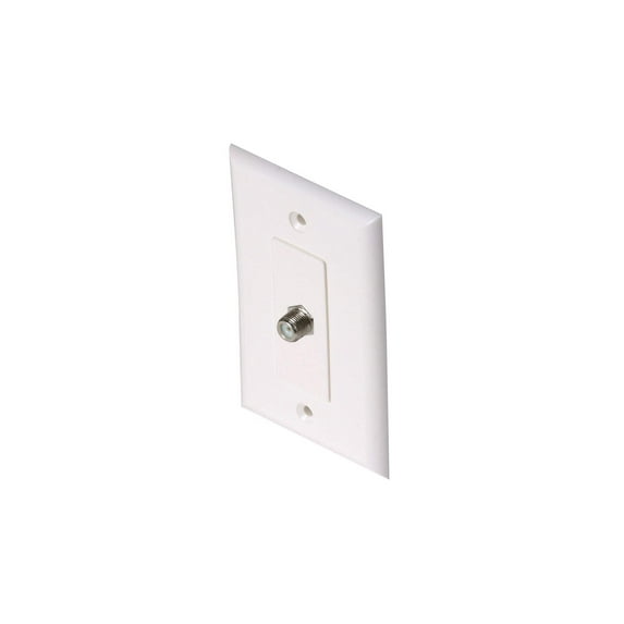 Steren 1GHz White Decorator TV Wall Plate with 1-F81 Connector - High-Performance with Flush-Mount Design
