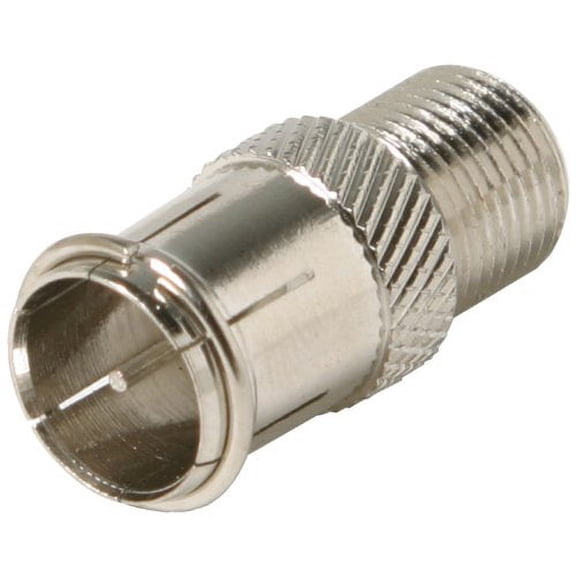 Steren F-Jack to F-Quick Plug Adapter Home Audio Crossover, Silver (200-103) - 200-103