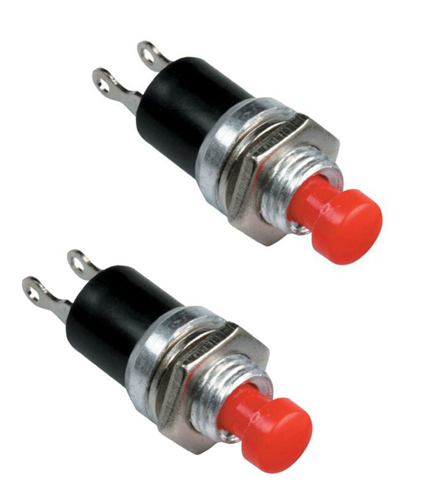 Steren SPST Momentary NO Round Mini Push Button Red - 2 Pack - Walmart.com