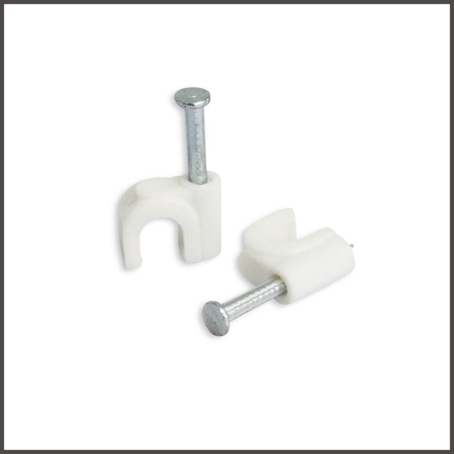 Steren Single RG6 Nail-in Cable Mounting Clip White 100 per bag