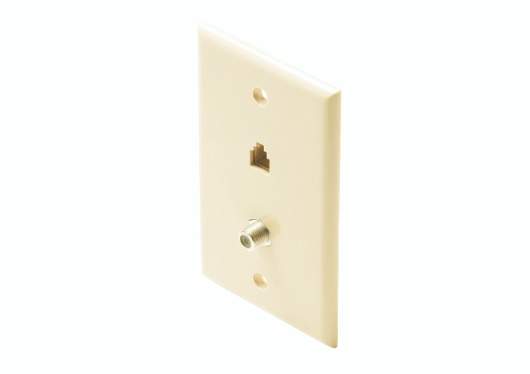 Steren Standard 4C Tel + TV Wall Plate Almond - Walmart.com