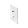 thumbnail image 1 of Steren White TV Wall Plate with 2-F81 Connector - High-Performance with Flush-Mount Design, 1 of 2