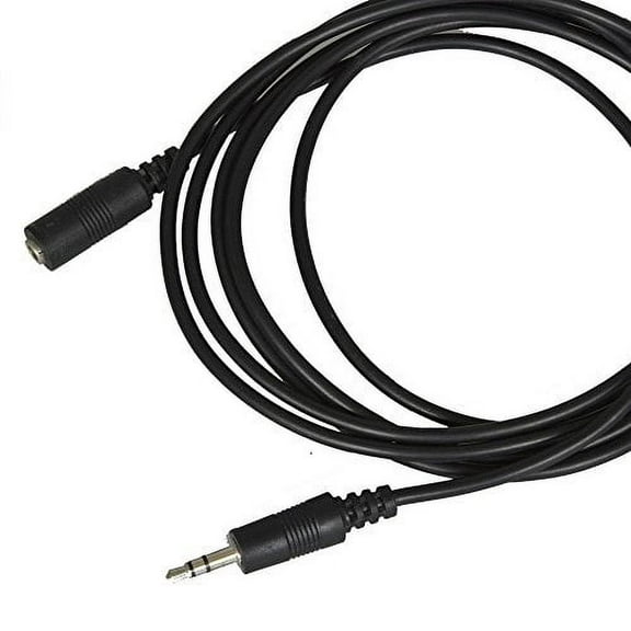Stereo 3.5 mm Male Plug to 3.5 mm Female Jack Cable, 6'