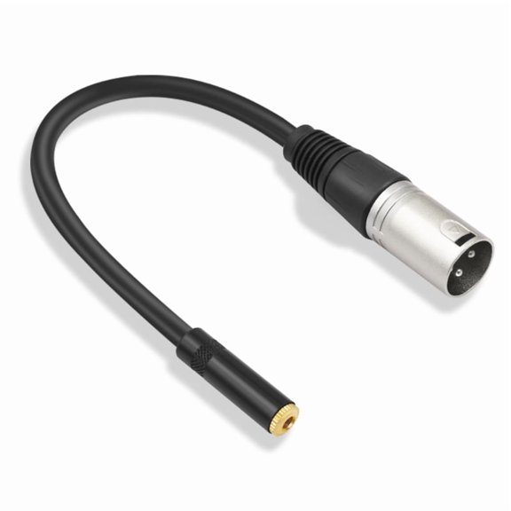 Stereo 3.5mm Female to 3Pin Male Cord Microphones Speaker Cable 1/8inch TRS to 3Pin Connection Wire Black