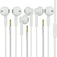 thumbnail image 1 of Stereo 3.5mm Headphones with Microphone, In-Ear Earbuds Earphones for Kids, Adults - 3 Pack - White, 1 of 2