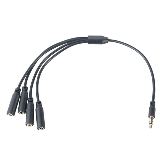 Stereo AUX Cord 3.5mm Male to Female Connectors AUX Cable 4-section Converters Splitter Line 30cm Long 1 to 3/4/5/6