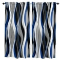 thumbnail image 1 of Stereo Abstract Line Gradient Blue Curtain Home Decoration Living Room Short Curtains Window Treatments For Kitchen Bedroom, 1 of 6