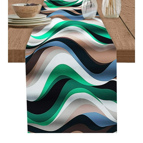 Stereo Abstract Line Gradient Red Table Runner Home Wedding Table Flag Mat Centerpieces Decoration Party Dining Long Tablecloth