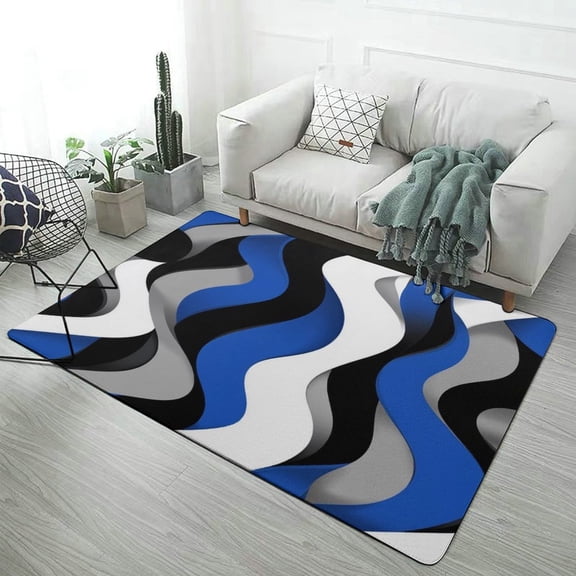 Stereo Abstract Line Gradient Soft Comfy Area Rugs Carpet Suitable for Living Room Kitchen Bedroom Laundry Room Home Decorations 47"x 31.5"