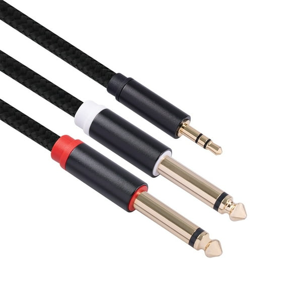 Stereo Audio Adapter with Gold-Plated Connectors for Mixer and Computer Devices