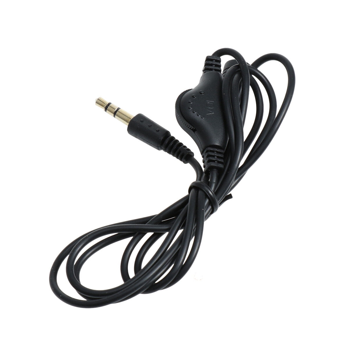 Stereo Audio Double Male Extension Cord Headphone Cable Volume Control