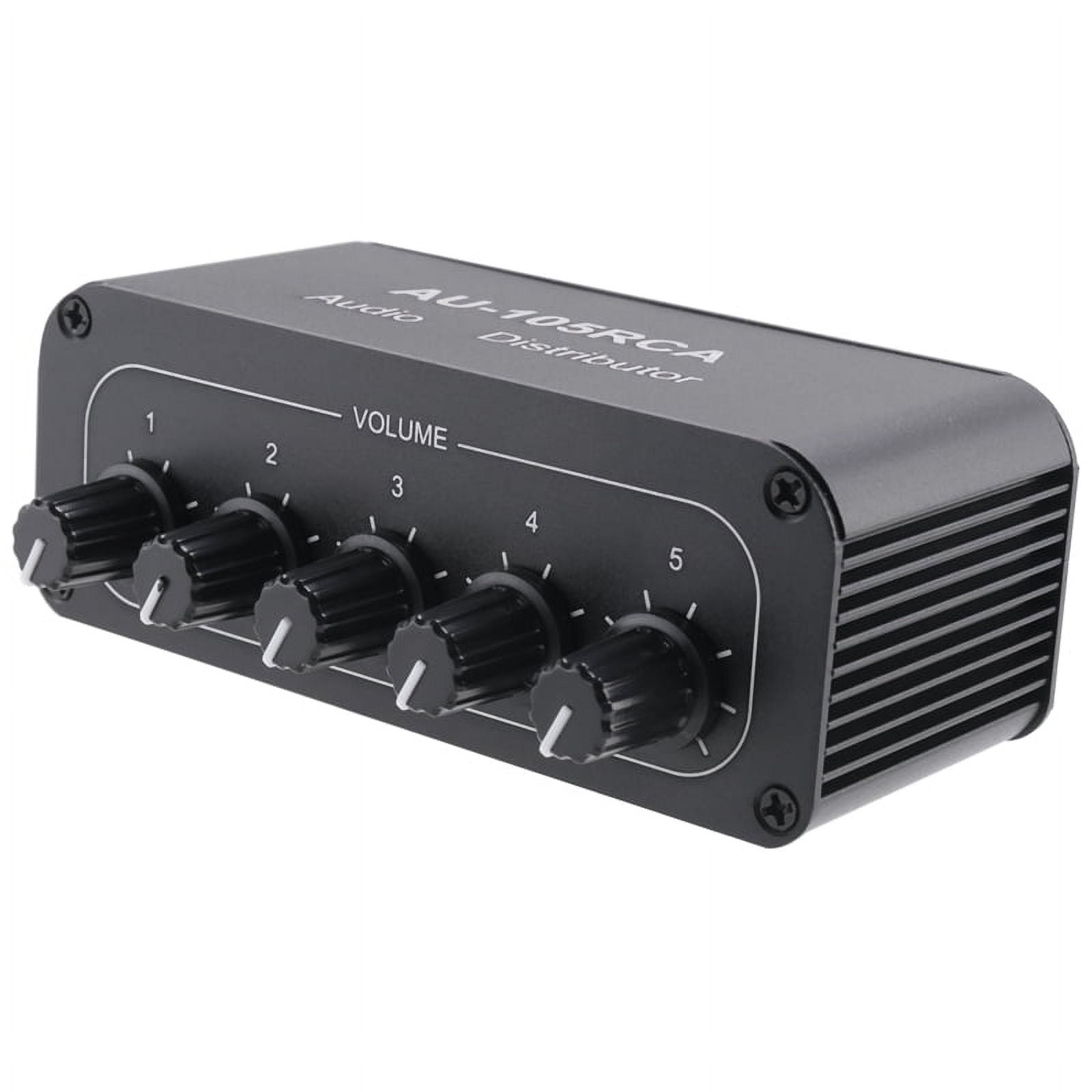 Stereo Audio Mixer 1 Input 5 Output Multi-Channel Source Distributor Interface for Power Amplifiers