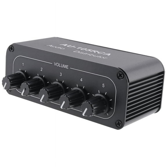 Stereo Audio Mixer 1 Input 5 Output Multi-Channel Source Distributor Interface for Power Amplifiers