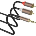 thumbnail image 1 of Stereo Audio Y Cord Cable Headphone Jack Plug 3.5Mm Aux Red White Rca Plugs, 1 of 6
