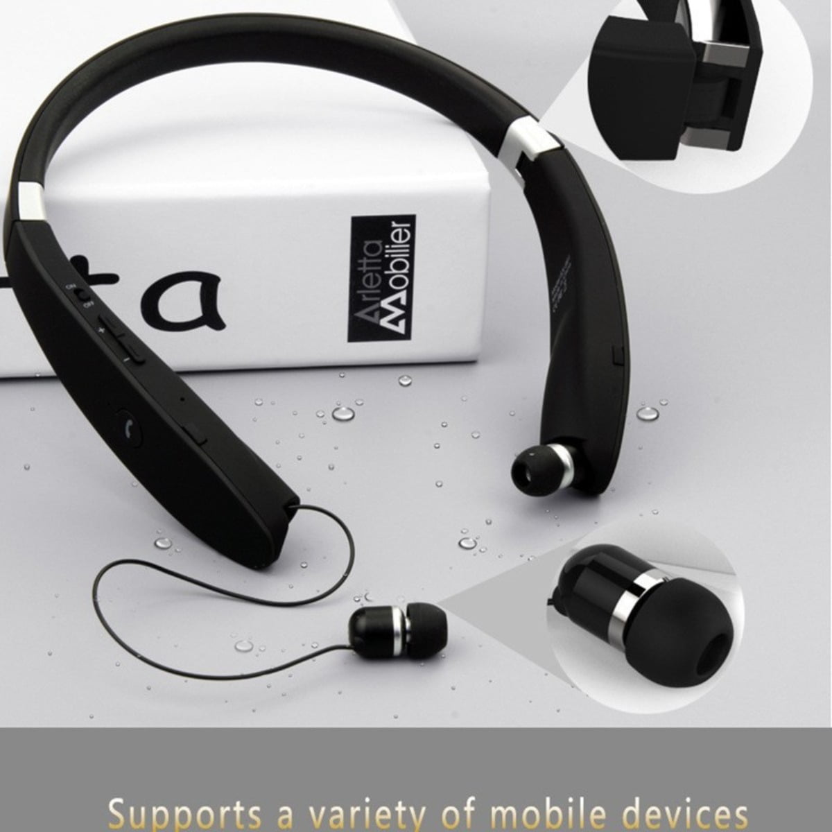 Stereo Bluetooth Earphones SX-991 Foldable Universal Sports Music Wireless Neck Hanging Headsets Noise Reduction Call Function Voice Control