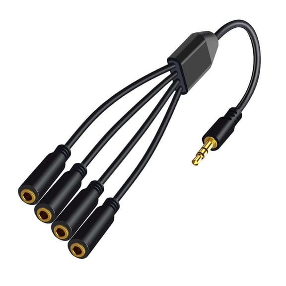 Stereo Cord 3.5mm Male to 3.5mm Female Connectors Adapters Cable Converters Splitter Line 30cm Long