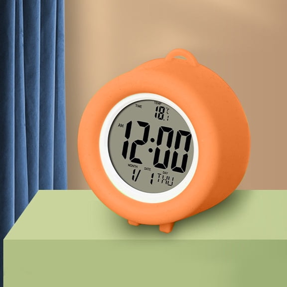 Stereo Digital Display Alarm Clock — Snooze 12/24H Countdown LED with Temperature | White Green Gray Orange 2.75x2.63x1.25 Inch