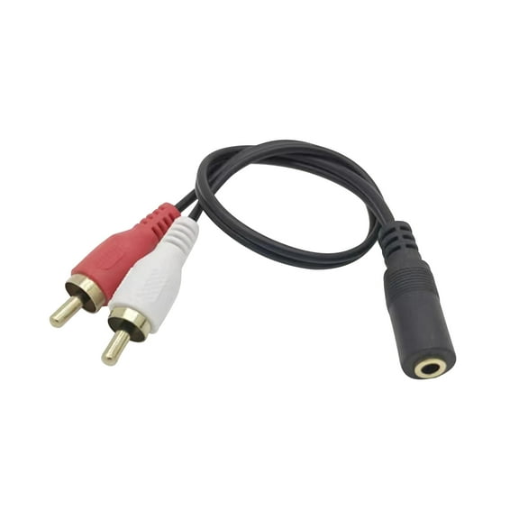 Stereo Female Mini Jack To 2 Male RCA Plug Adapter Converter Audio Y Cable 0.5M/20" Length