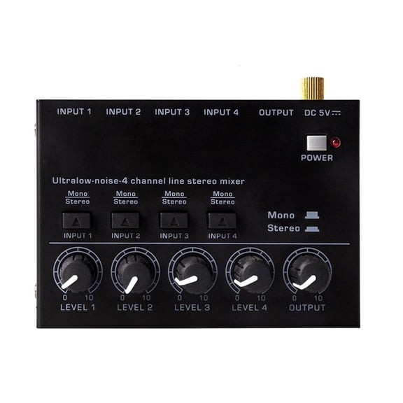 Stereo Four-way Stereo Audio Mixer Stereo Sound Mixer Signal Amplifiers