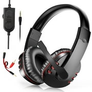 Stereo Gaming Headset for PC, PS4, Xbox One, Gaming Headphones with Mic Noise Cancelling, Stereo Surround Bass, 3.5mm Over-Ear Wired Headphones for Nintendo Switch, Laptop, Desktop, Mac