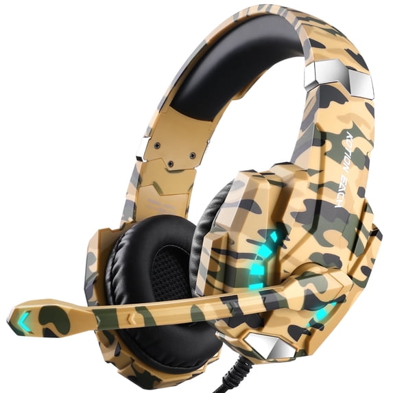 Gaming Headset Wired for PS5 PS4 PC Xbox One Controller,Noise Cancelling Over Ear Headphones with Mic,Bass Surround,Soft Memory Earmuffs,3.5mm