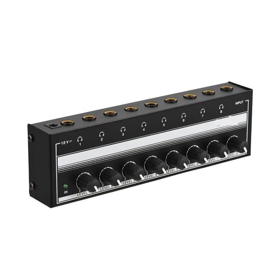 Stereo Headphone Amplifier 8 Channels Interface Ultra Low-Noise Sound Mixer Recording Studio Monitor ,Bass & Treble Control