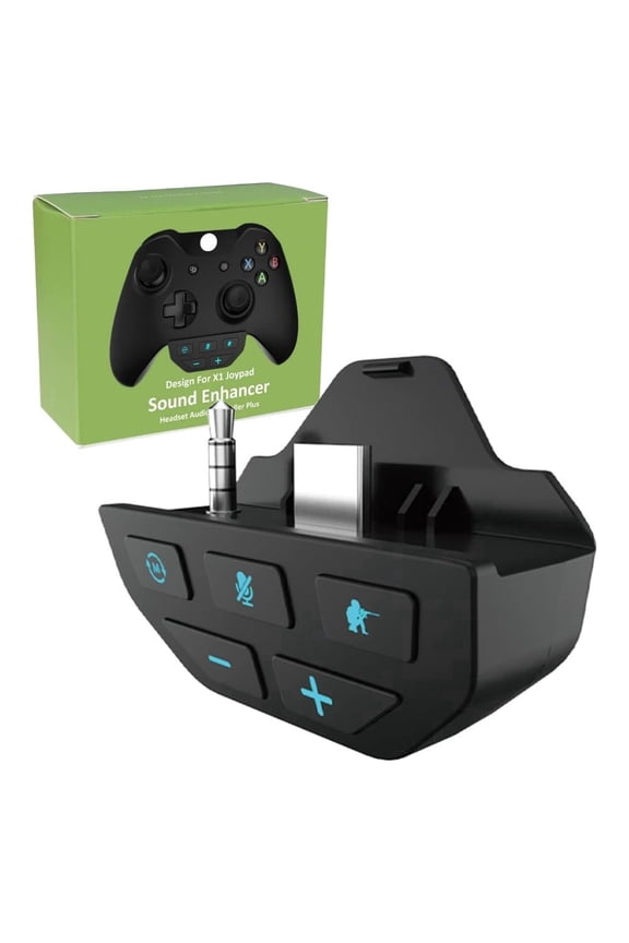 Stereo Headset Adapter, Gamepad Controller Audio Adapter with Volume Control, 3.5 mm Headphone Converter Sound Enhancer, for Xbox One