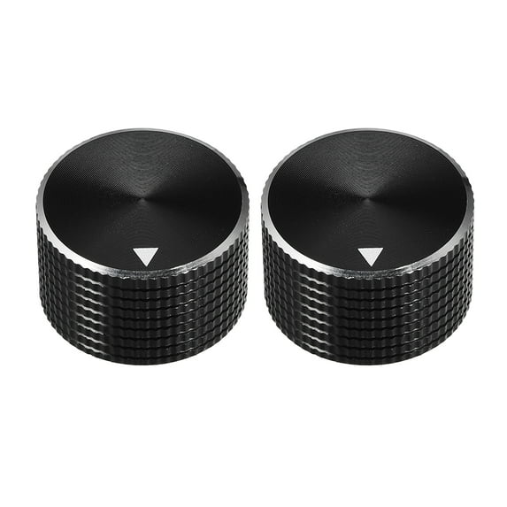 Stereo Knob, 25*6*15.5 mm Aluminium Alloy, Volume Control Knobs, Black 2Pcs
