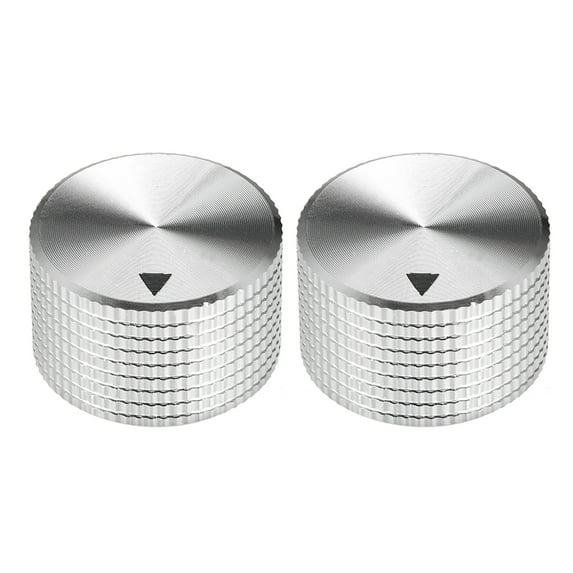 Stereo Knob,25x6x15.5 mm Aluminium Alloy, Volume Control Knobs, Silver Textured Surface 2pcs