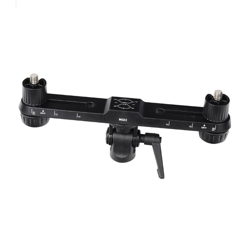 Stereo Recording Microphone Stand with Twin Mic Holder and Adjustable Boom Bar