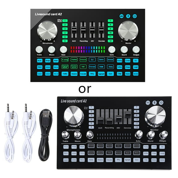 Stereo Sound Audio Mixer Multi-Purpose Audio Interface for Recording Live Stream