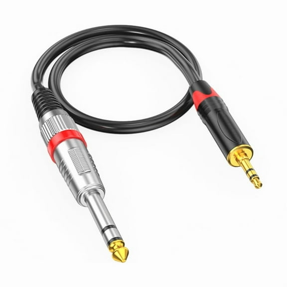 Stereo Sound Aux Cable 3.5mm to 6.35mm Male Connectors Cord Wire Extension Line for Amplifiers and Home Theaters