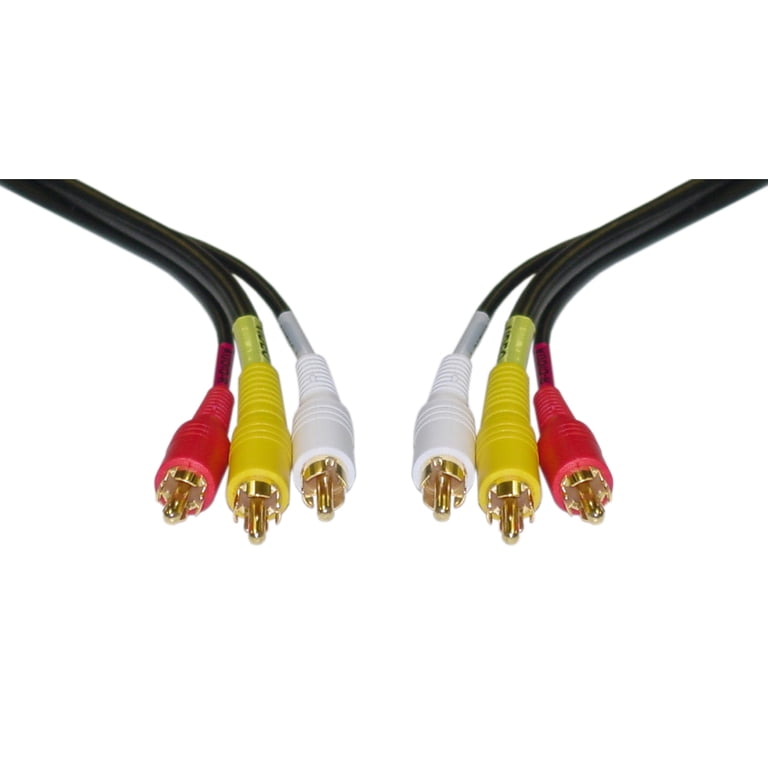 Stereo/VCR RCA Cable, 2 RCA (Audio) + RCA RG59 Video, Gold-plated