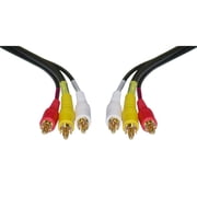 Stereo/VCR RCA Cable, 2 RCA Audio + RCA RG59 Video, Gold-plated Connectors, 50 foot