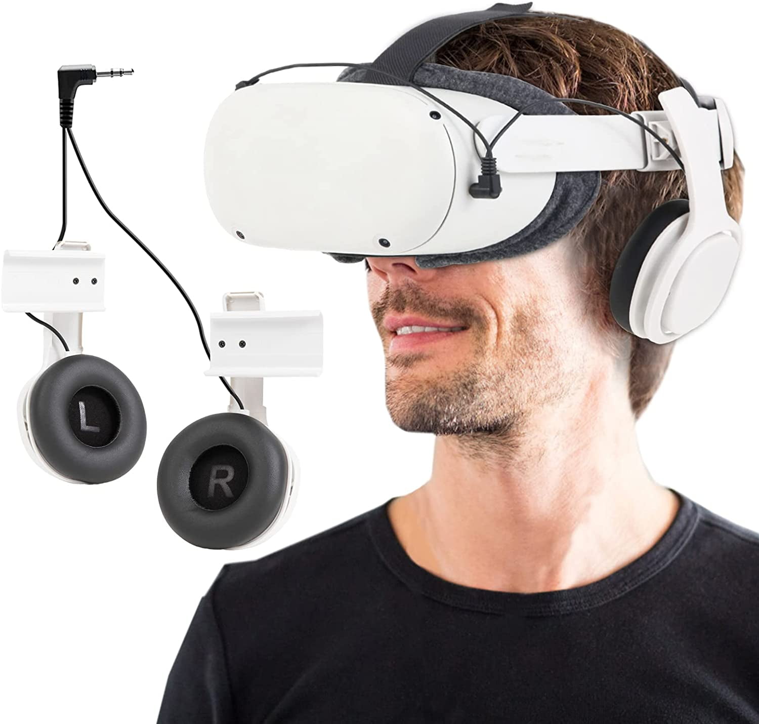 Stereo VR Headphones Custom Made for Meta Quest 2 Oculus Quest 2 Elite Head Strap Original Head Strap On Ear Deep Walmart