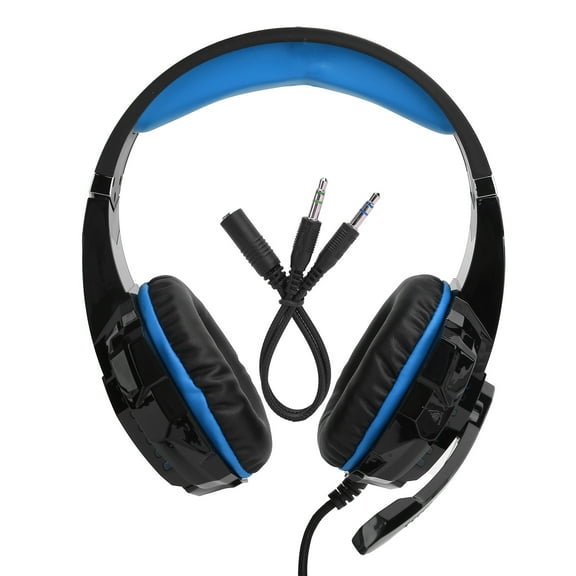 Stereo Wired Headphone with LED Light and Microphone for PS4/XBOX - Blue Pro Gaming Headset G9000Pro