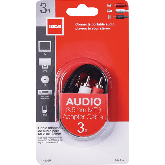 Stereo Y-Adapter Cable Plug - Single Pack Indoor & Outdoor Use, NEC-Compliant