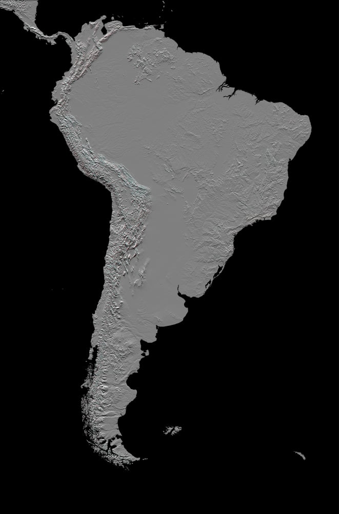 Stereoscopic view of South America Canvas Art - Stocktrek Images (23 x 35)