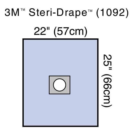 Steri-Drape Surgical Drape Small Drape with Aperture 22 W X 25 L Inch Sterile, 1092 - Box of 25