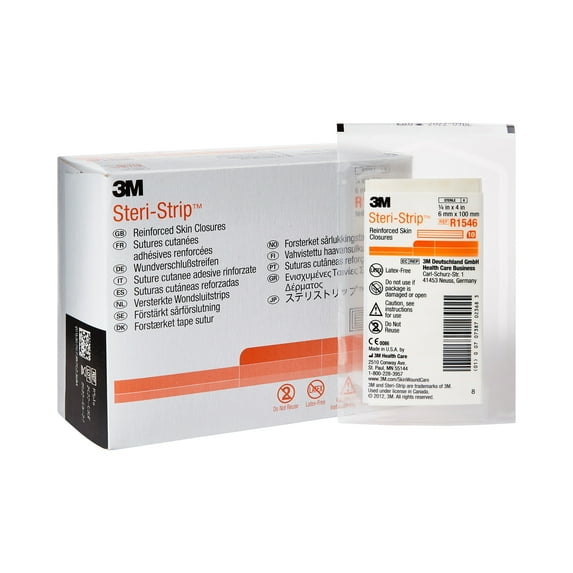 Steri-Strip Closure Reinforced Skin Strip .25 x 4" Sterile R1546, 50 Ct
