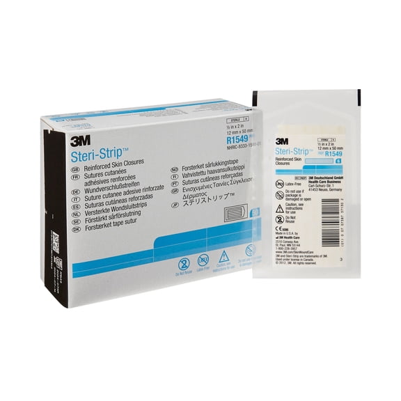 Steri-Strip Closure Reinforced Skin Strip .5 x 2" Sterile R1549, 200 Ct